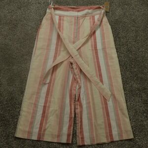 Cremieux Pants Womens 12 Striped Wide Leg Tie Waist Spring‎ Summer Lightweight